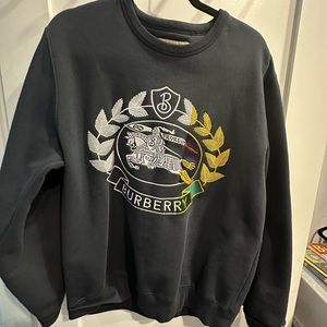 Burberry Navy Blue Crest Crewneck
